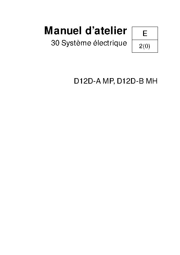 7741847 M.ATELIER D12D-A MP, D12D-B MH Groupe 30 Système Electrique